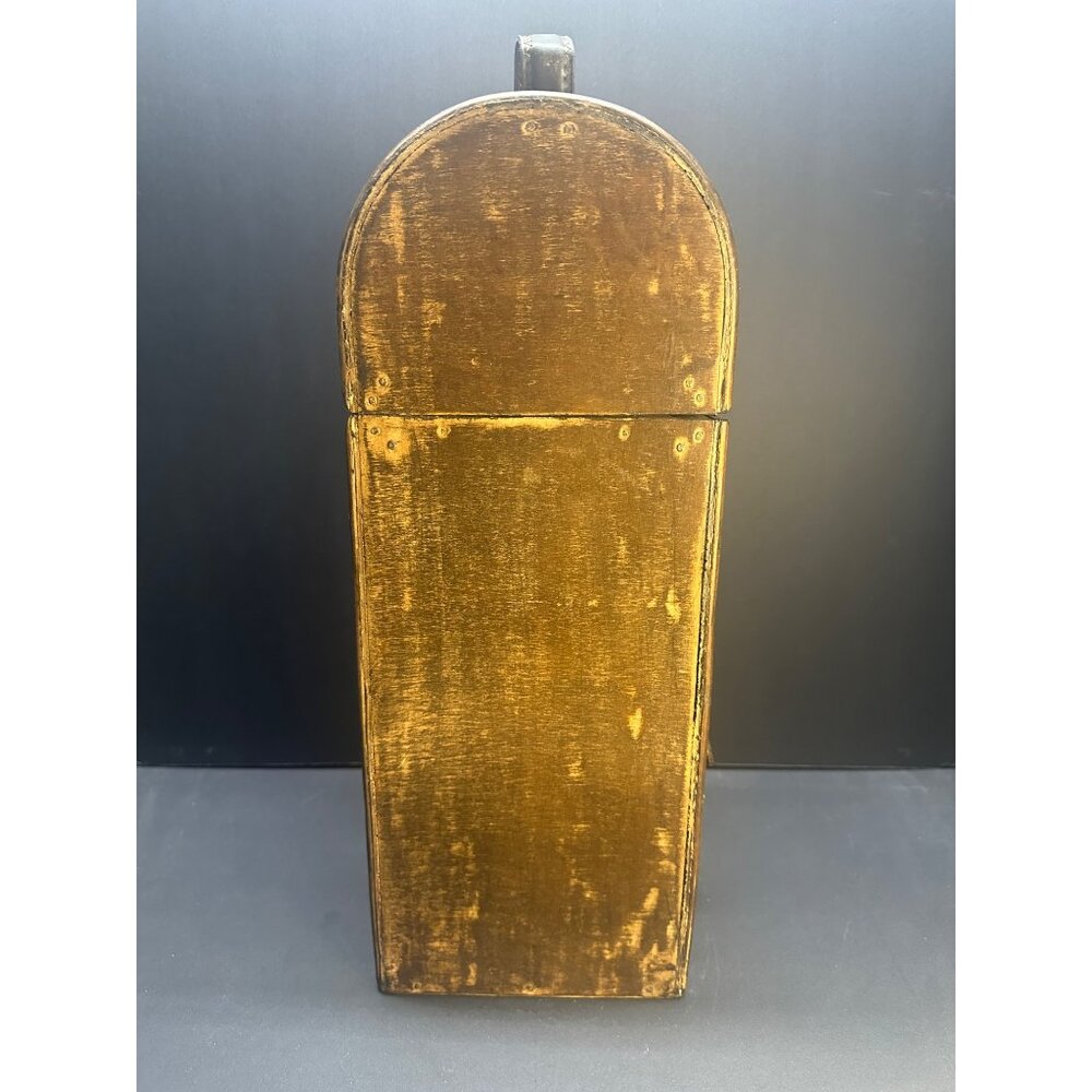 Vtg Wooden Wine Box Gift Bottle Case Retro Single Bottle Decorative 15.5'' Tall - Picture 2 of 11